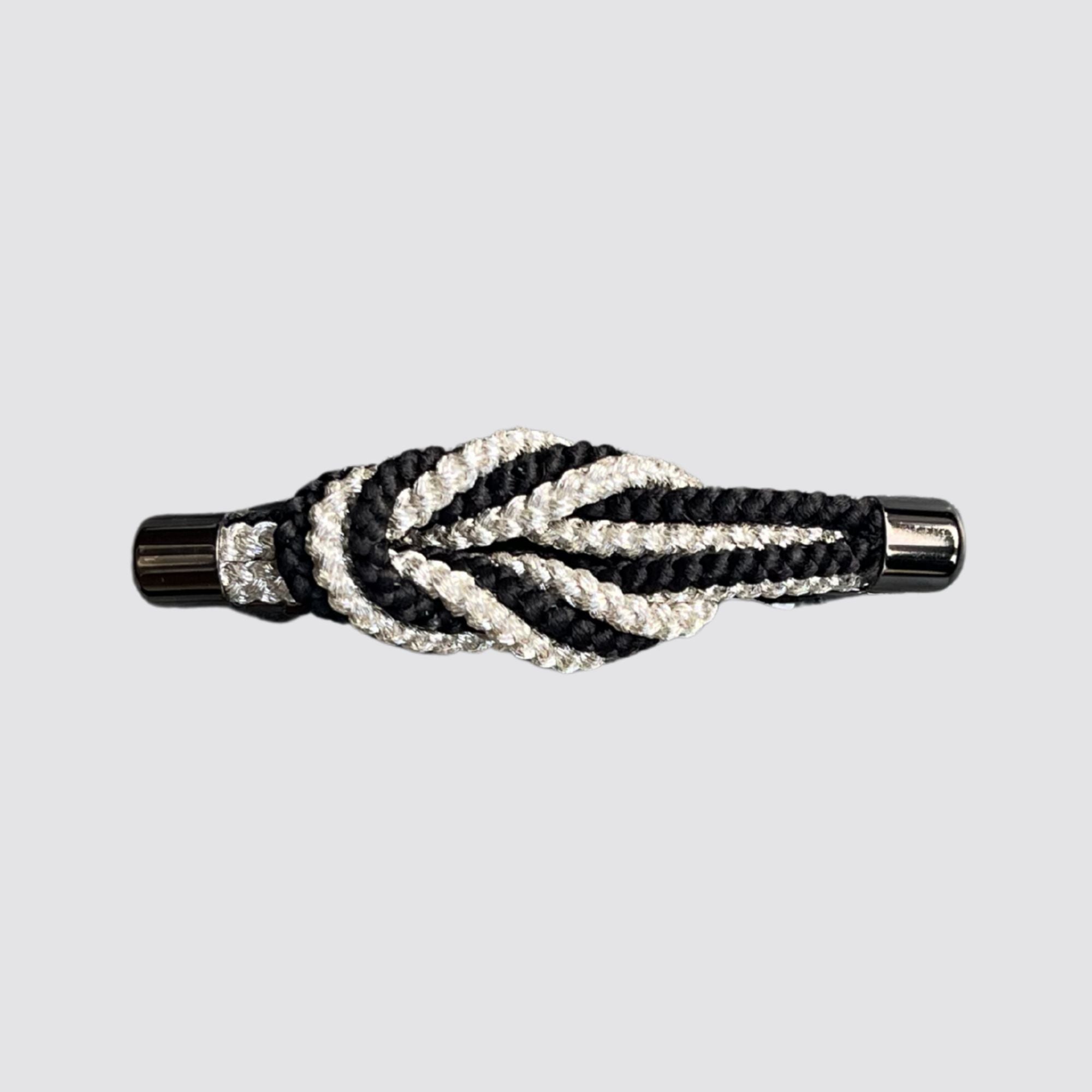 Hair Barette - Silver -Double Braid